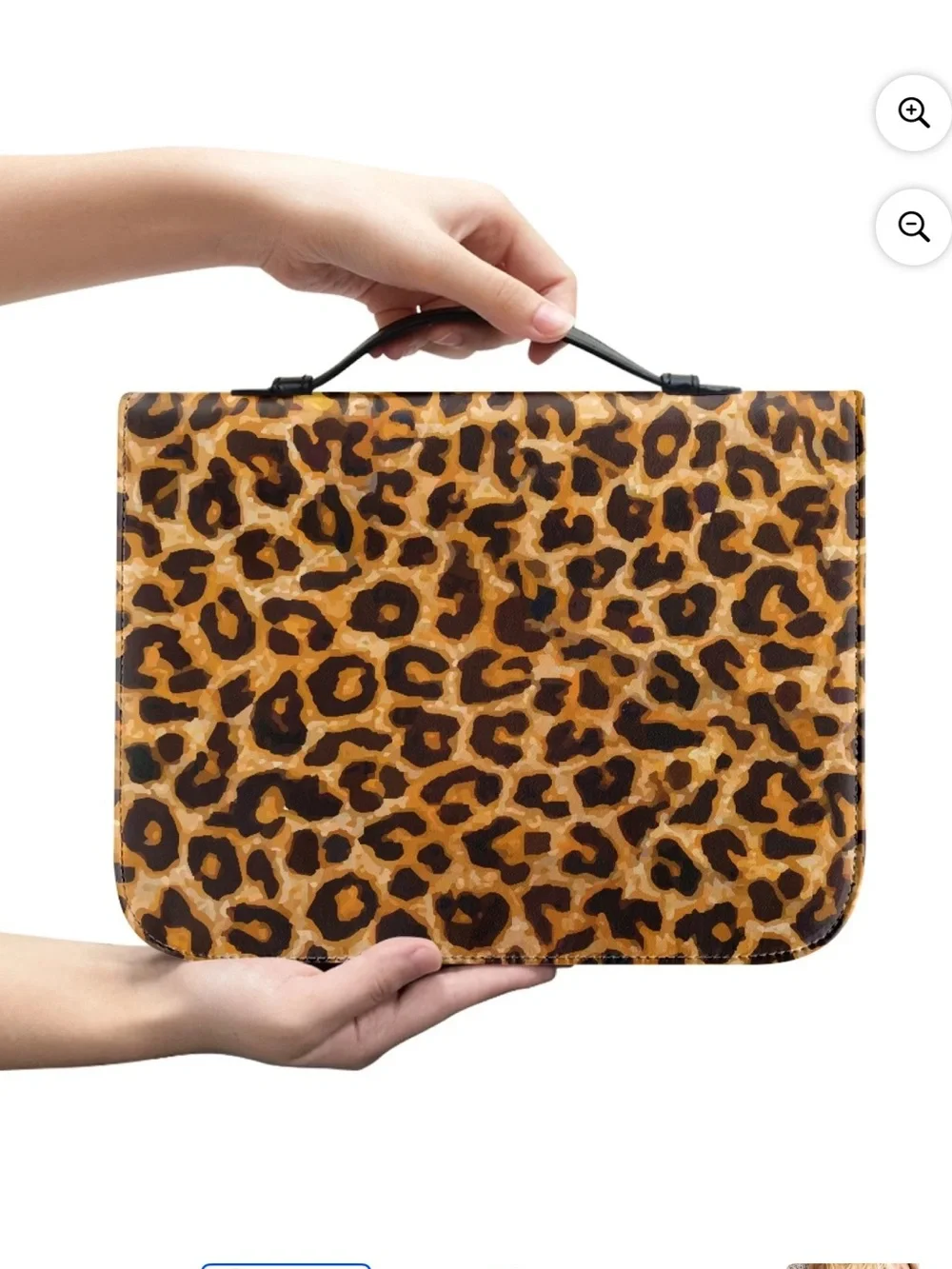🆕 Leopard Print Faux Leather Bible Cover W/ Zipper XL
